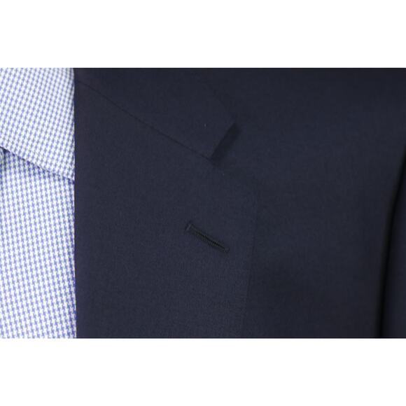 Corneliani Navy Blue Blazer Super 100's Wool Mother of Pearl Buttons Jacket 44R - Picture 5 of 10